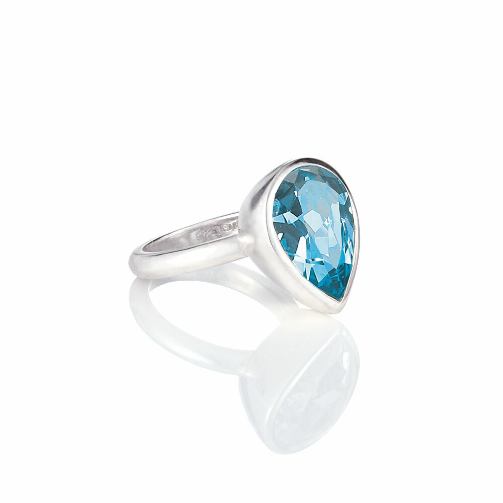 Large Teardrop Swarovski Crystal Ring.