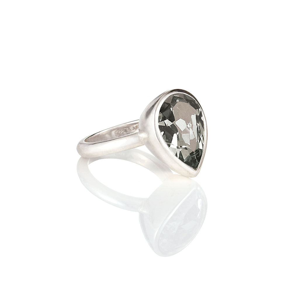 Large Teardrop Swarovski Crystal Ring.