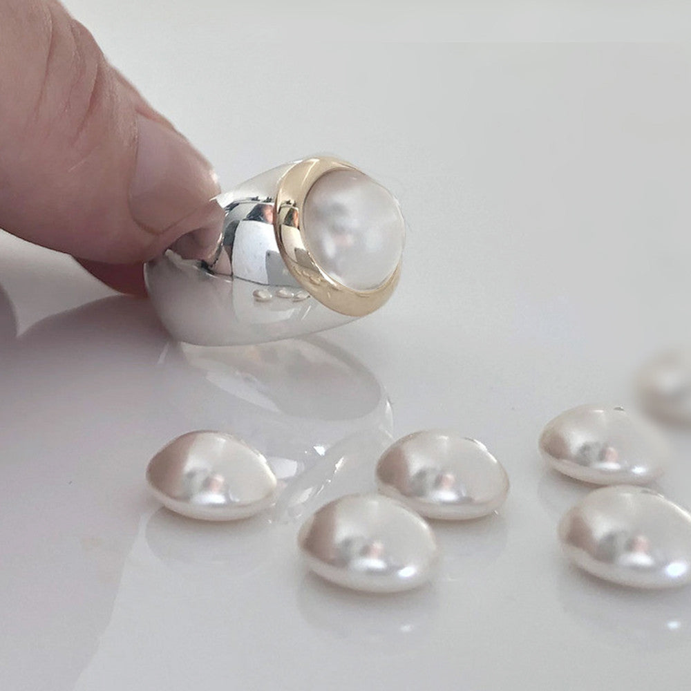 Kiss of Gold Mabe Pearl Ring. RR434