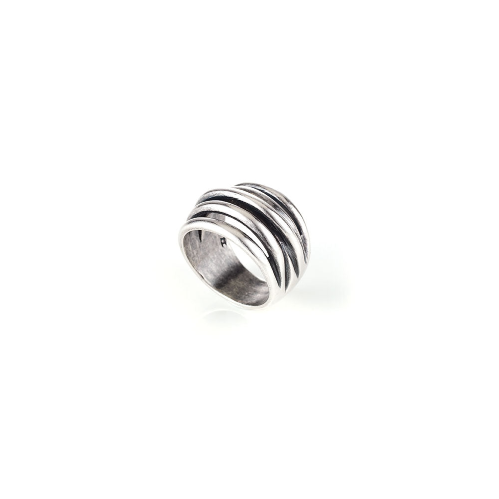Burnished Silver Multi-band ring