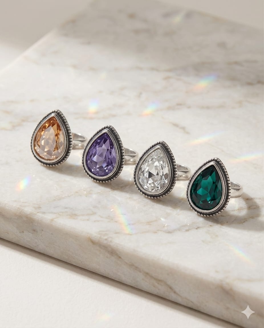 Swarovski Crystal Teardrop Ring