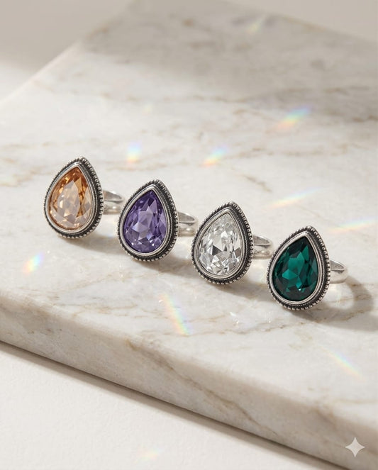 Swarovski Crystal Teardrop Ring