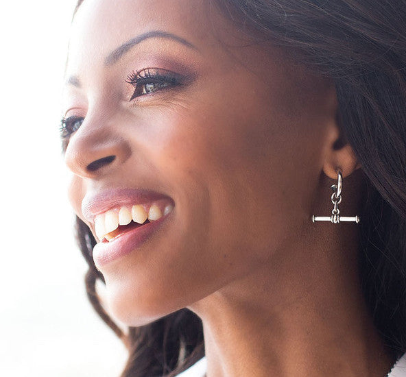 Nautical Rope T-Bar Drop Earrings. E4925