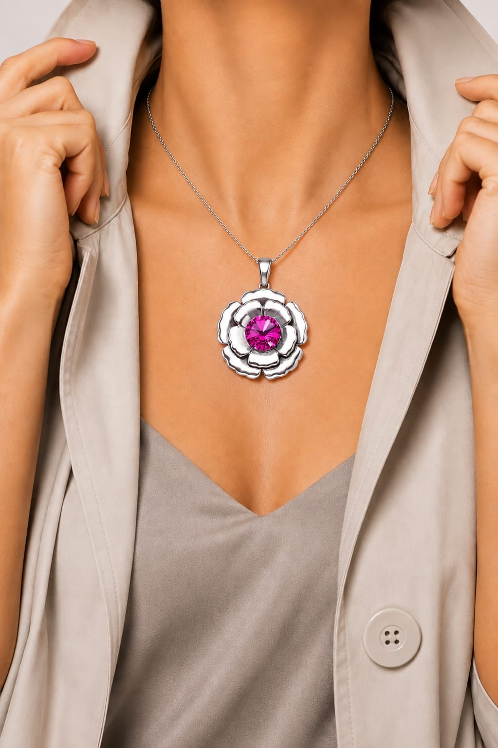 Camelia Flower Pendant.