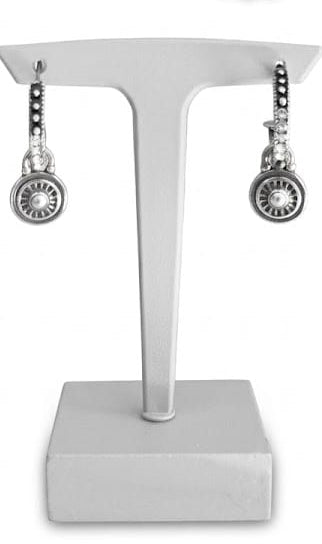 Burnished Silver Sunburst Earring Charm (E2484)