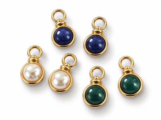 Round Gold-Tone Earring Charms