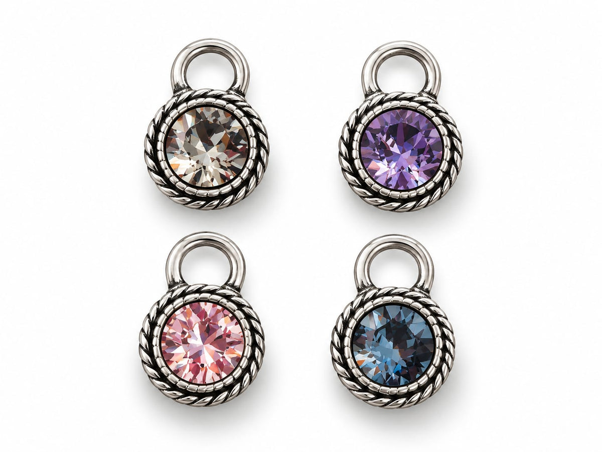 Rope Detail Crystal Earring Charms