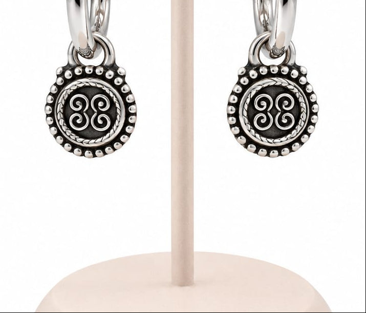Burnished Silver Scroll Earring Charms