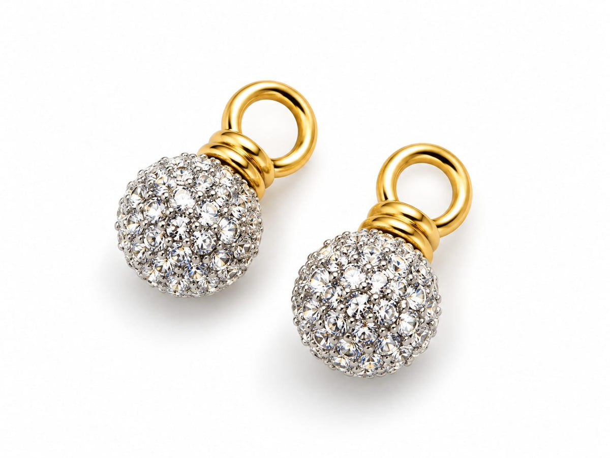 Pavé Crystal Ball Earring Charms.