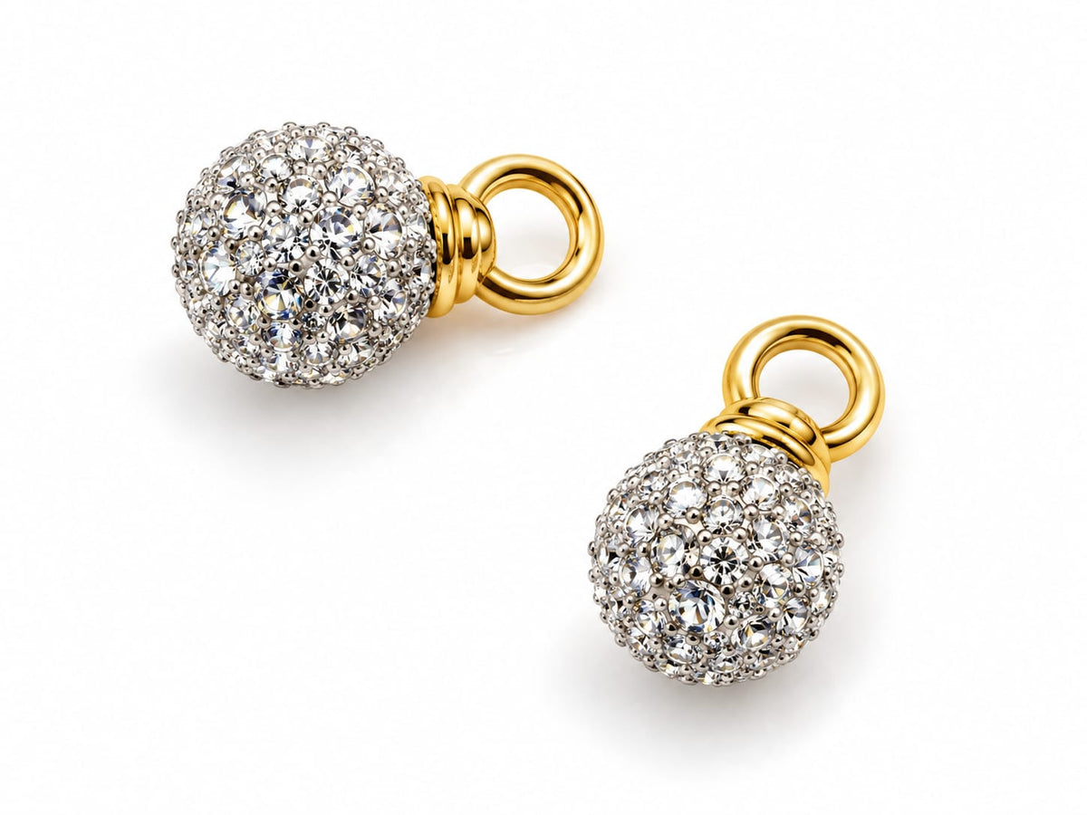 Pavé Crystal Ball Earring Charms.