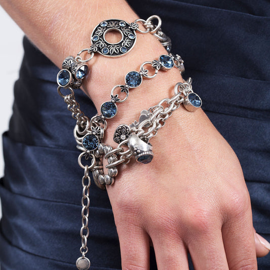 Denim Lily Rose Floral Bracelet