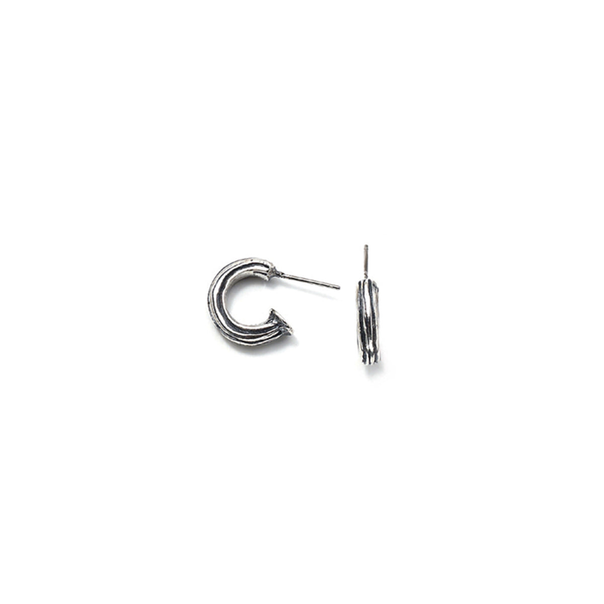 Burnished Silver Hoop Earrings (E2405)