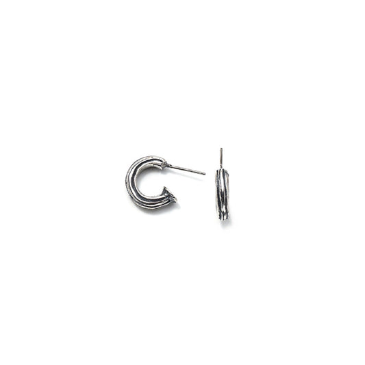 Burnished Silver Hoop Earrings (E2405)