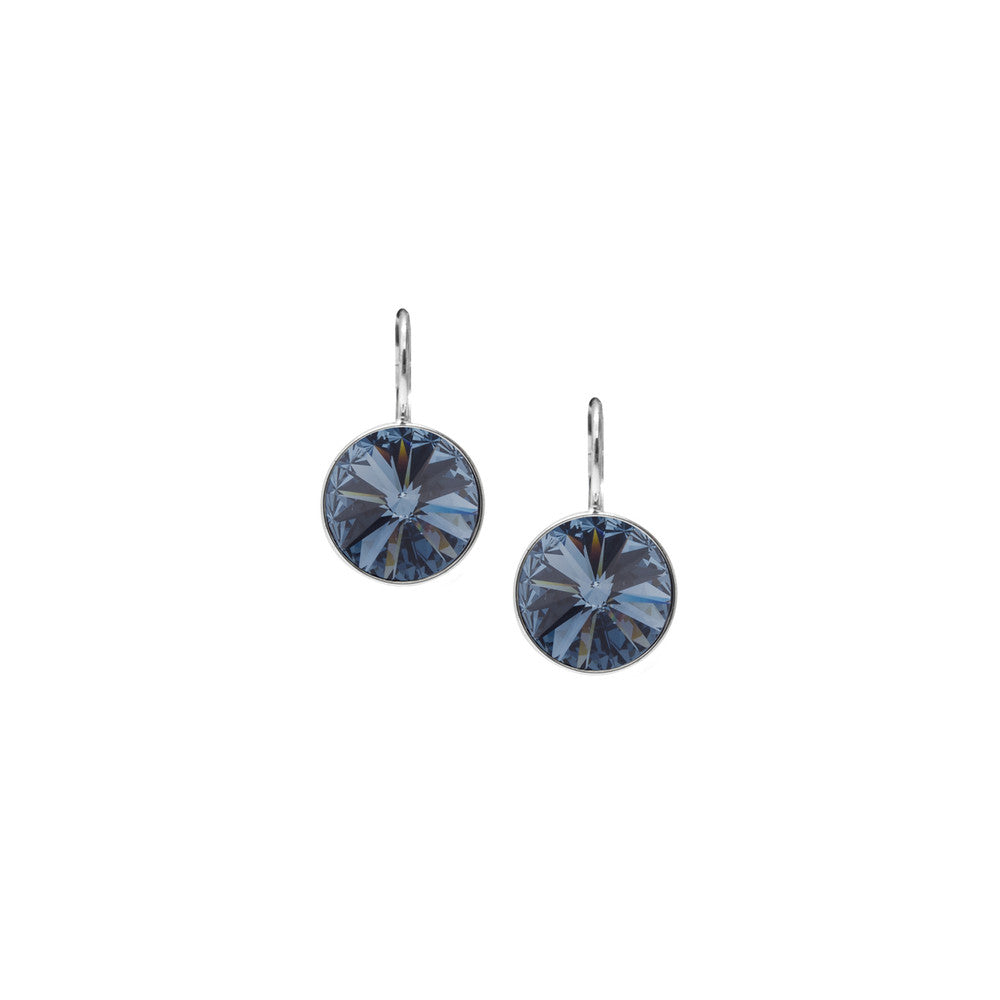 12mm Rivoli Swarovski crystal Drop Earrings. NEW COLOURS