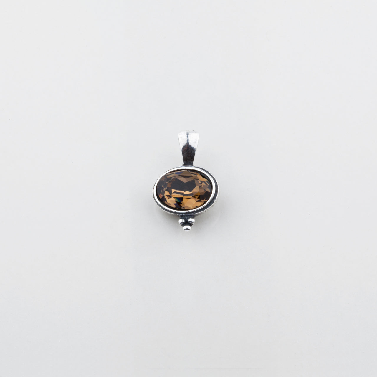 Smokey Quartz Oval Swarovski Pendant.