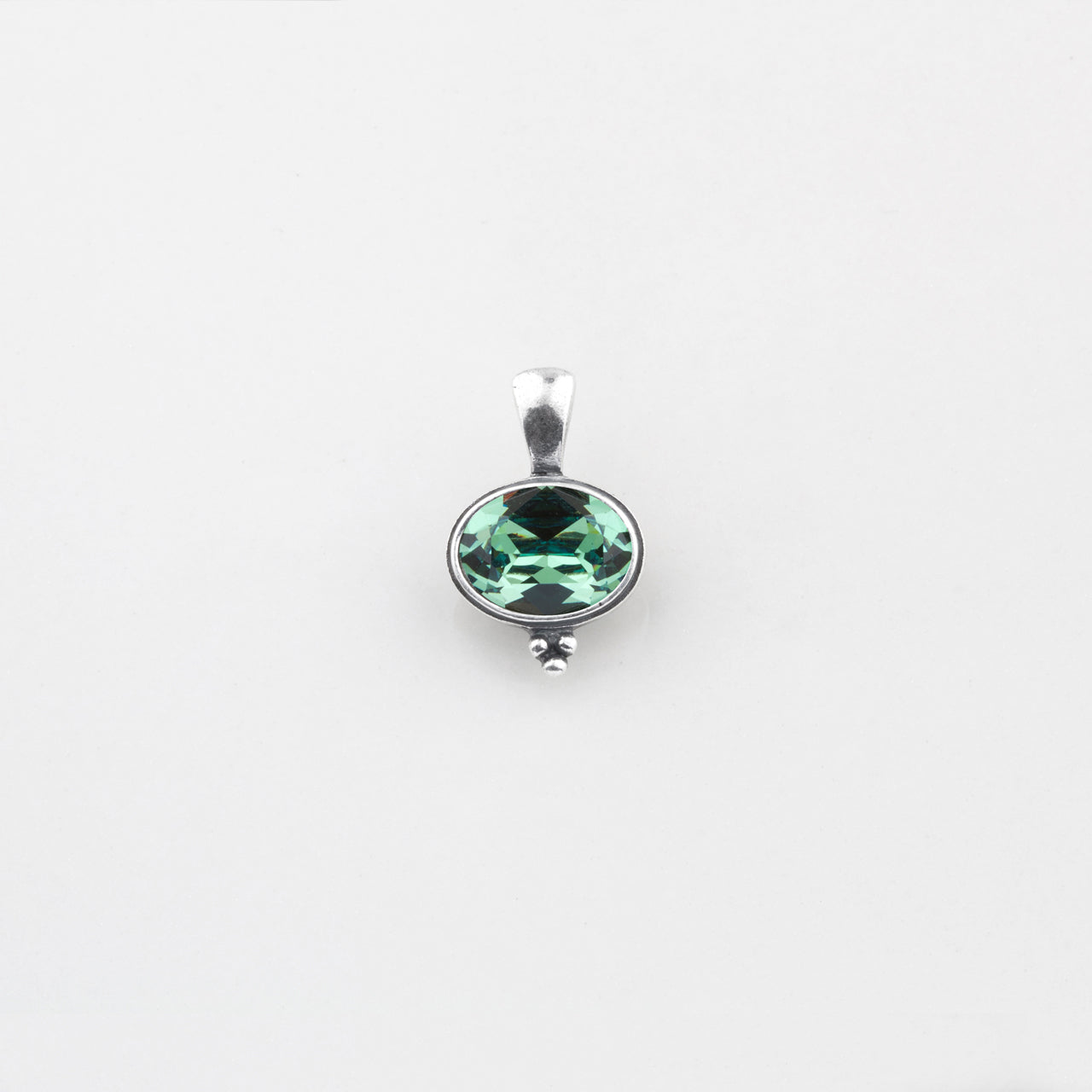 Oval Swarovski Green Pendant.