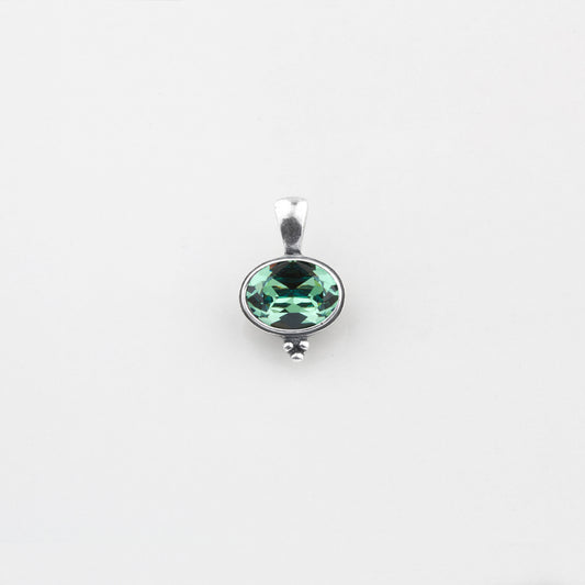 Oval Swarovski Green Pendant. EN1139