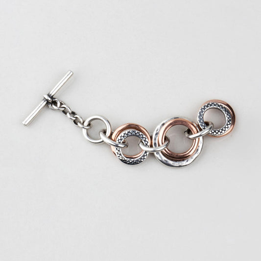 Burnished silver plated and Rose Allure textured link extender - 8.5 cm