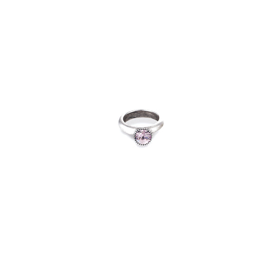 Light Amethyst Swarovski Crystal Ring. RR90